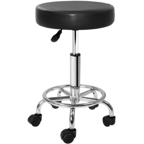 Artiss Salon Stool Barber Hair Dress Round Chair PU Swivel Hydraulic Lift, Black