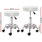 Artiss Salon Stool Barber Hair Dress Round Chair PU Swivel Hydraulic Lift, White