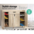 Artiss Shoe Cabinet Rack 120cm Shoes Storage Organiser Drawer Cupboard - Wood