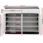 Artiss Shoe Cabinet Shoes Storage Rack High Gloss Cupboard with 2 Top Drawers