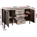 Artiss Sideboard Buffet Industrial Storage Cabinet Rustic Wooden Hallway Table