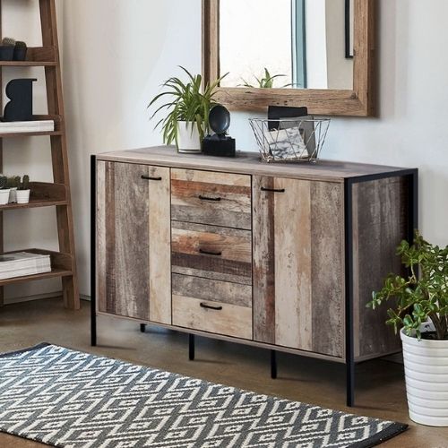 Artiss Sideboard Buffet Industrial Storage Cabinet Rustic Wooden Hallway Table