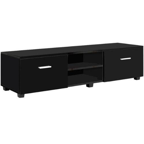 Artiss TV Cabinet 140cm Entertainment Unit Stand Storage High Gloss Shelf, Black