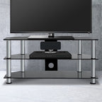Artiss TV Stand Entertainment Unit Media Cabinet Tempered Glass 3 Tiers - Black