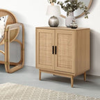 Artiss Wooden Buffet Sideboard Hallway Table w/ Rattan Doors & Adjustable Shelf