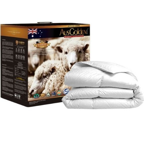 AusGolden Baron Pure Wool Quilt 500 GSM & Cotton Sateen For Winter - Single