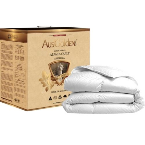 Ausgolden Wool Gold Medal Pure Alpaca Quilt 350GSM All Season - Single Size Bed