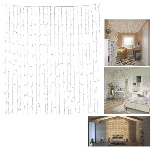 Avah Waterfall String Lights 8 Modes Dimmable Curtain Light with Remote Control