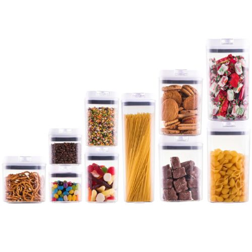 Avanti Flip Top Storage Container Set, 10-Piece BPA-Free Plastic Food Containers