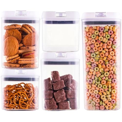 Avanti Flip Top Storage Container Set, 5 Pieces BPA-Free Plastic Food Containers