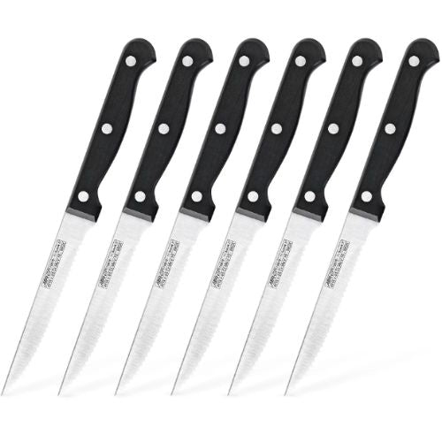 Avanti Steak Knife Block Set 7 Piece Stainless Steel Cutlery Kitchen Knives