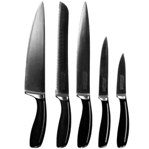 Avanti Wave Birchwood Knife Block 6 Piece Set Stainless Steel Kitchen Knives