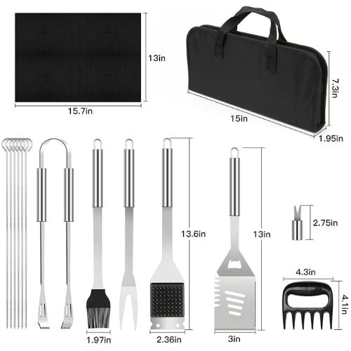 BBQ Grill Accessories Tool Kit Stainless Steel Barbecue Grilling Utensils Set