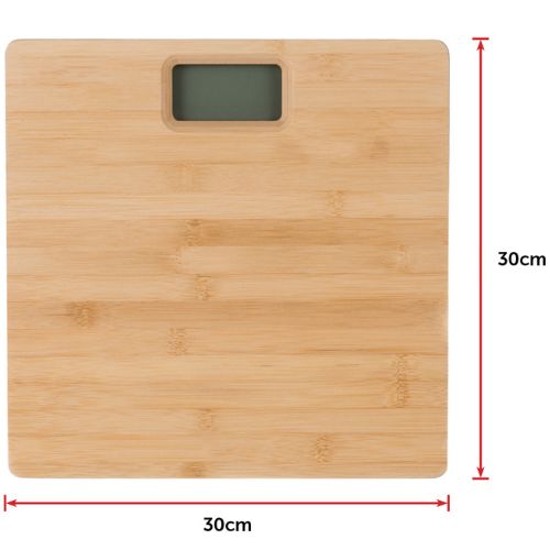 Bamboo Digital Body Weight Bathroom Scale 180kg Capacity Large LCD Display