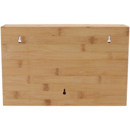 Bamboo Food Wrap Dispenser with Slide Cutter, Cling Film Foil Storage Holder Box