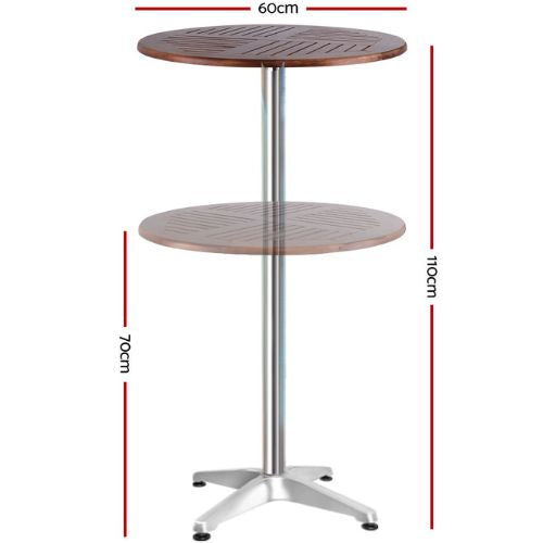 Bar Table Outdoor Furniture Wooden Adjustable Round Aluminium Cafe Table