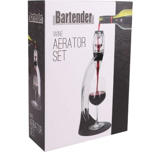 Bartender Wine Aerator Set with Pouring Stand Bar Tools - Enhance Wine Flavour