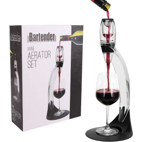 Bartender Wine Aerator Set with Pouring Stand Bar Tools - Enhance Wine Flavour