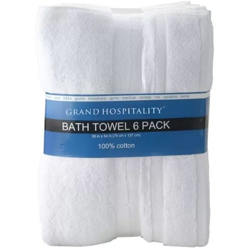 Bath Towel Set 100% Cotton High Quality Soft & Highly Absorbent Towels - 6 Pack