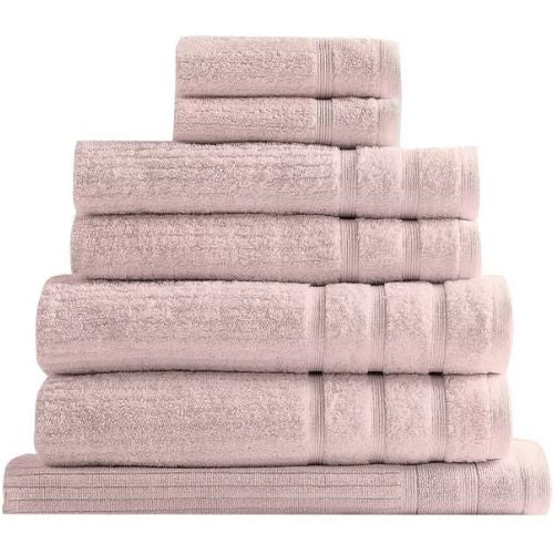 Bath Towel Sets 8 Piece Royal Comfort Eden Cotton 600GSM Luxury Towels - Blush
