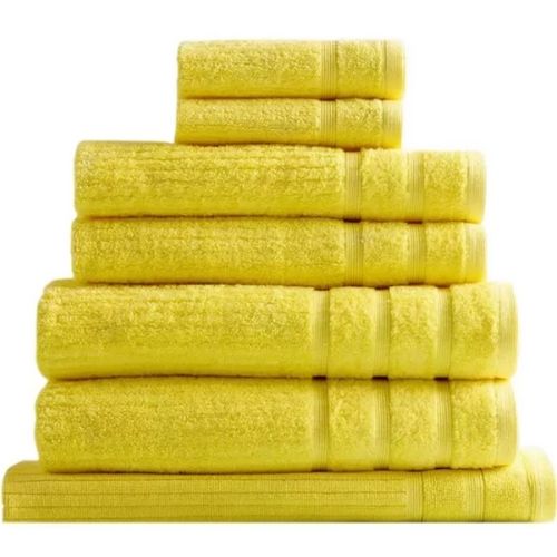 Bath Towel Sets 8 Piece Royal Comfort Eden Cotton 600GSM Luxury Towels - Yellow