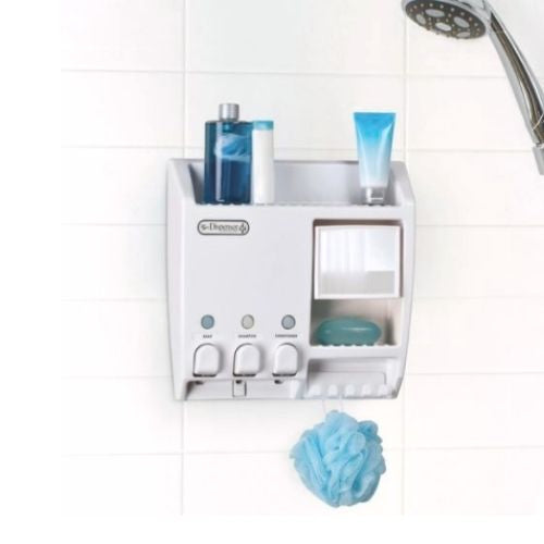 Bathroom Wall Mounted Shower Shampoo Liquid Soap Gel Lotion Dispenser Pump Mount