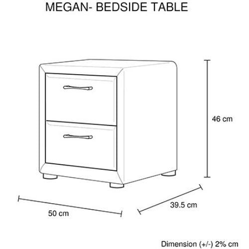 Bedside Table Nightstand Upholstery Fabric Storage With 2 Drawers - Light Grey