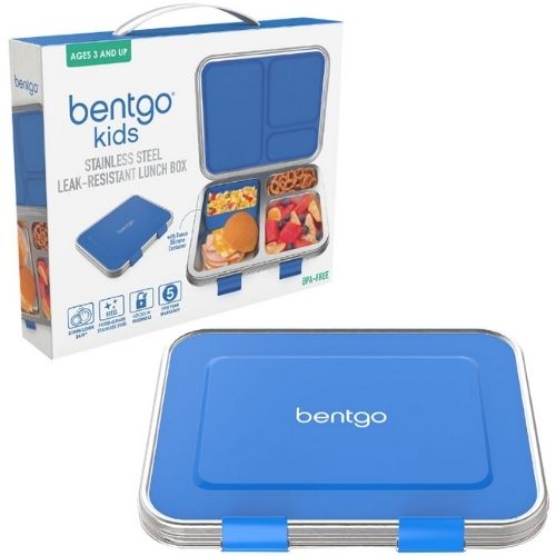 Bentgo Bento Lunch Box Kids Food Container Stainless Steel Leak-Resistant - Blue