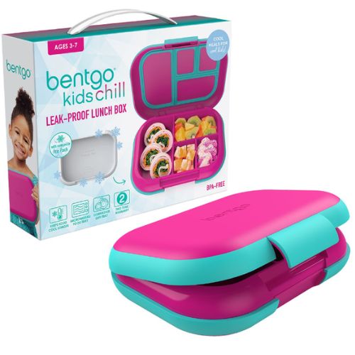 Bentgo Kids Chill Leak-Proof Bento Lunch Box w/ Removable Ice Pack, Fuchsia/Teal