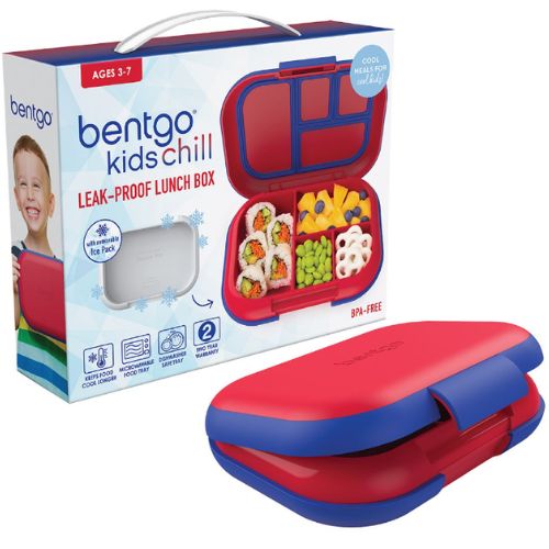 Bentgo Kids Chill Leak-Proof Bento Lunch Box with Removable Ice Pack - Red/Royal