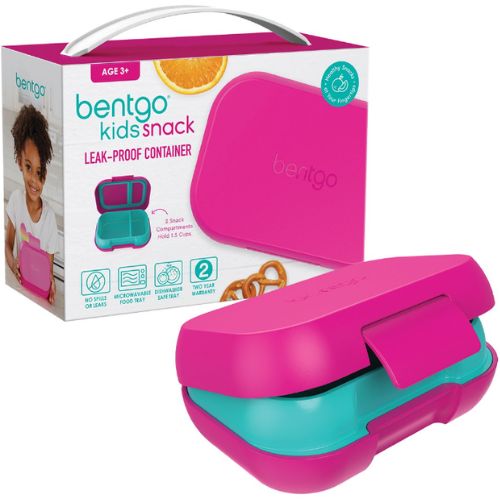 Bentgo Kids Leak-Proof Snack Container Bento Food Lunch Box - Fuchsia/Teal