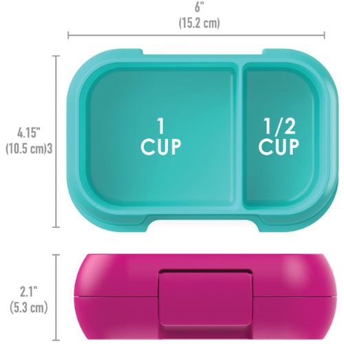 Bentgo Kids Leak-Proof Snack Container Bento Food Lunch Box - Fuchsia/Teal