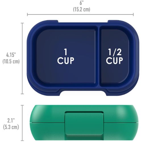 Bentgo Kids Leak-Proof Snack Container Bento Food Lunch Box - Green/Royal