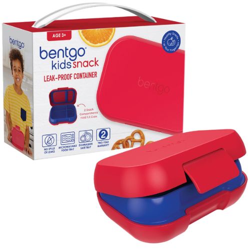 Bentgo Kids Leak-Proof Snack Container Bento Lunchbox 1.5 Cups Compartment - Red