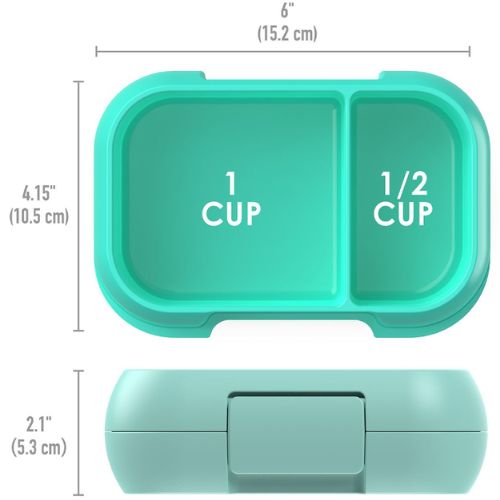 Bentgo Kids Leak-Proof Snack Container Bento Lunchbox 1.5 Cups Compartment, Aqua