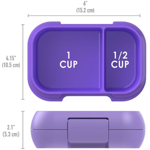 Bentgo Kids Leak-Proof Snack Container Bento Lunchbox with 2 Compartment, Purple