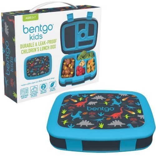 Bentgo Kids Lunch Box Bento Food Container Leak-Proof, 5-Compartment - Dinosaurs