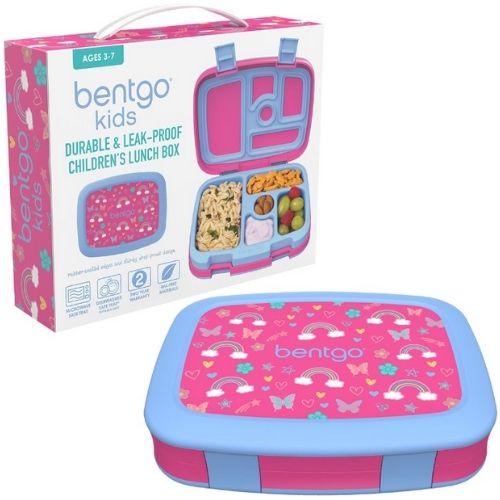 Bentgo Kids Lunch Box Bento Food Container, Leak-Proof - Rainbows & Butterflies