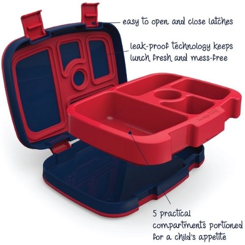 Bentgo Kids Lunch Box Bento Style Food Container Leak-Proof, Space Rockets Print