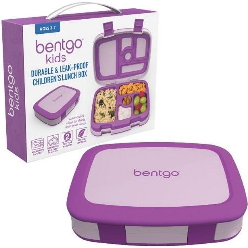 Bentgo Kids Lunch Box Bento w/ 5 Compartments Leak-Proof Food Container - Purple