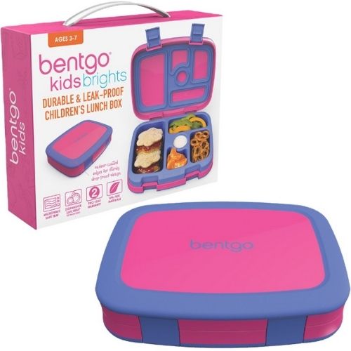 Bentgo Kids Lunch Box Bento w/ 5 Compartments Leak-Proof Food Container, Fuchsia