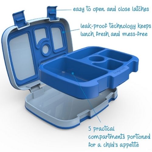 Bentgo Kids Lunch Box Bento with 5 Compartments Leak-Proof Food Container - Blue