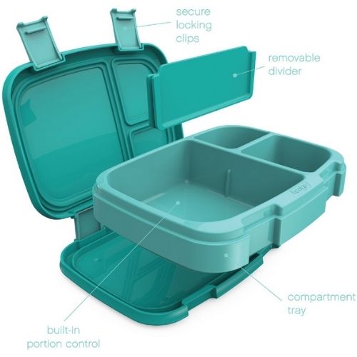 Bentgo Lunch Box Bento-Style Food Container with Compartments Leak-Proof - Aqua