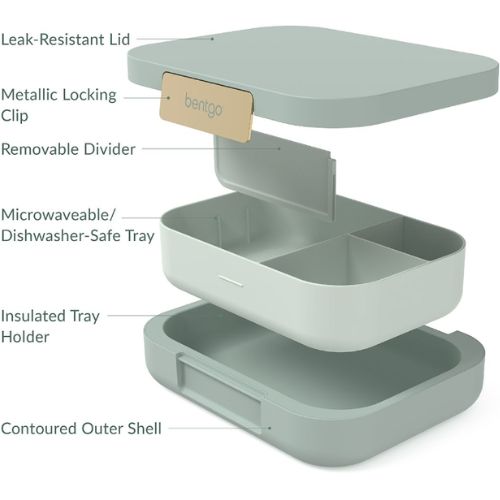 Bentgo Modern Lunch Box Bento Style Leak-Resistant Lunchbox Container Mint Green