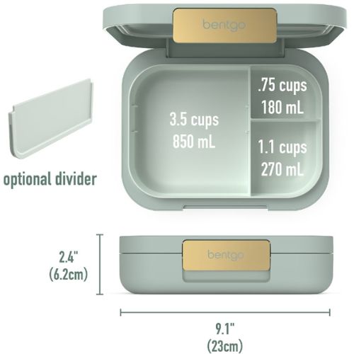 Bentgo Modern Lunch Box Bento Style Leak-Resistant Lunchbox Container Mint Green