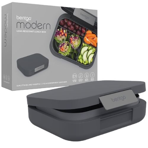 Bentgo Modern Lunch Box Bento Style Leak-Resistant Lunchbox Container, Dark Grey