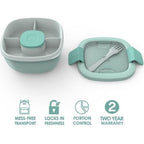 Bentgo Salad Container, All-In-One Stackable Containers Leak-Proof, Coastal Aqua
