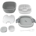 Bentgo Salad Container, All-In-One Stackable Lunch Containers Leak-Proof - Grey