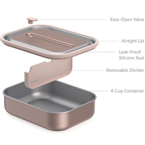Bentgo Stainless Steel Leak-Proof Lunch Box Airtight Food Container - Rose Gold