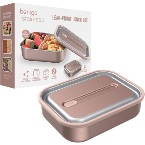 Bentgo Stainless Steel Leak-Proof Lunch Box Airtight Food Container - Rose Gold